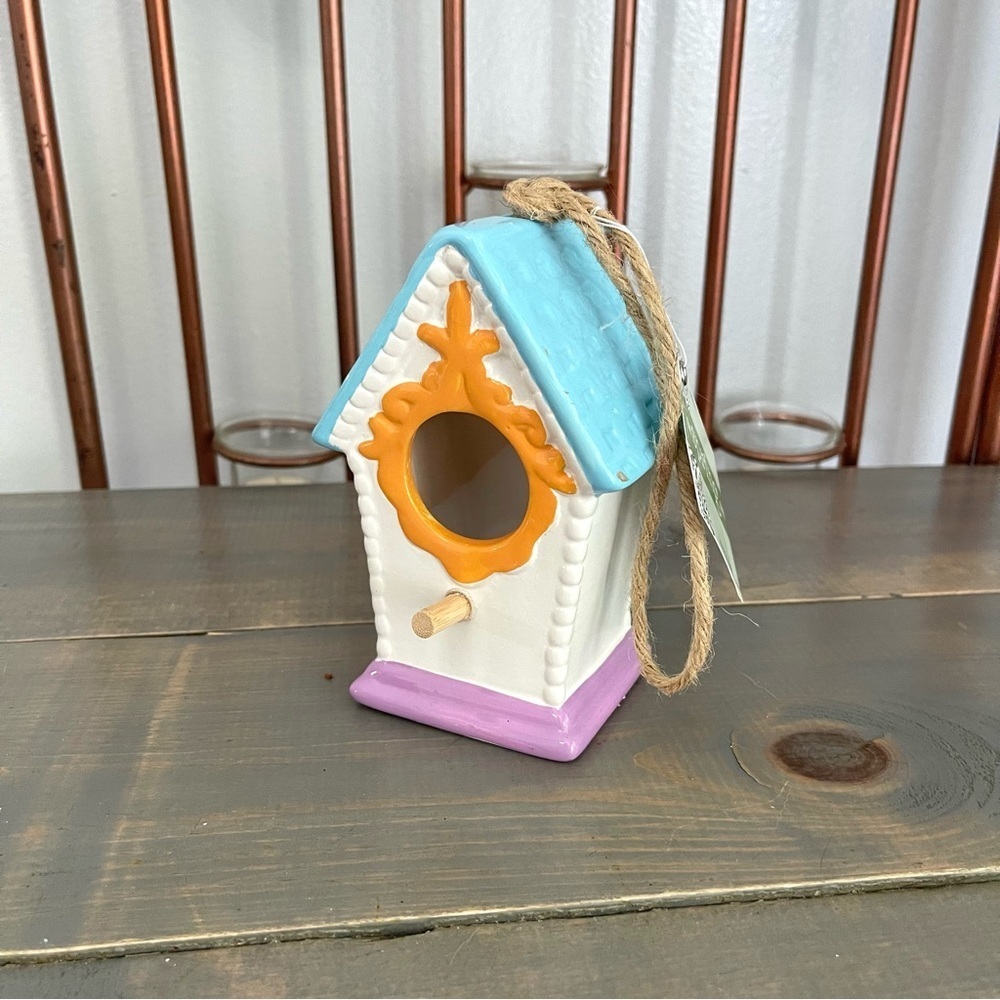 The Spring Shop Small Multicolored Hanging Ceramic Birdhouse